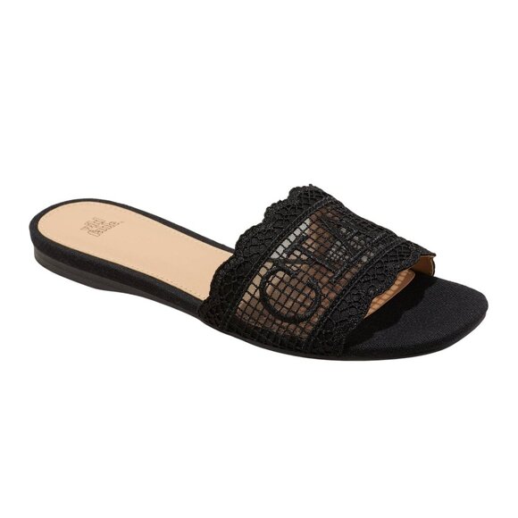 NWT Wild Fable Womens Josephina Lace Flat Sandals 92611858 Black 8M - Picture 1 of 9